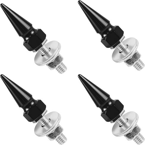 4PCS Car License Plate Screws, Spike Shape Anti-Theft License Plate Bolts Fasteners for Cars, Aluminum Decorative Screws for Vehicle Tag Frame, Motorcycle Truck Car Accessories (Black) in Saudi Arabia