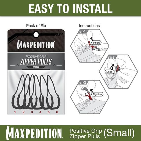MAXPEDITION Positive Grip Zipper Pulls (Pack of 6) (Small) (Gray) in Saudi Arabia