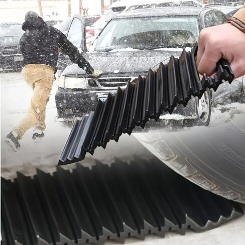 Traction Boards, 12.8in Snow Chains, Winter Car Essentials, Car Snow Chains Anti-Slip Mats Vehicle Portable Recovery Tracks For Cars, Trucks, Van in Saudi Arabia