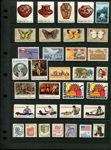 1977 COMPLETE MINT SET OF US POSTAGE STAMPS ISSUED IN 1977 (Total 33 Stamps) in Saudi Arabia