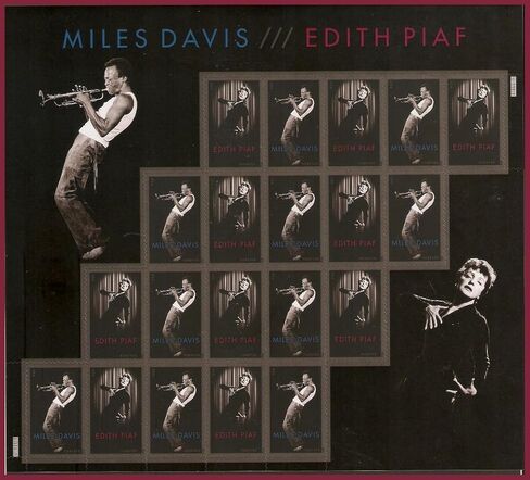 Miles Davis/edith Piaf Forever Self-adhesive Stamp Sheet of 20 Scott 692-4693 in Saudi Arabia