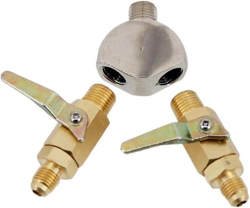 Chrome Y with Brass Shut Off Valve with Check Valve 5/16" Hose Barb 1/4"MF 2 Way Co2 Splitter 1/4"NPT Homebrew Co2 Regulator(1 Hose Barb 1 Thread) in Saudi Arabia