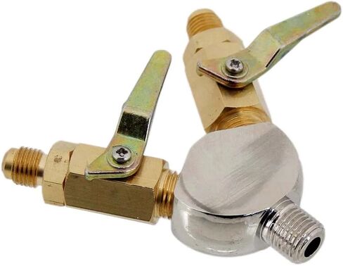 Chrome Y with Brass Shut Off Valve with Check Valve 5/16" Hose Barb 1/4"MF 2 Way Co2 Splitter 1/4"NPT Homebrew Co2 Regulator(1 Hose Barb 1 Thread) in Saudi Arabia