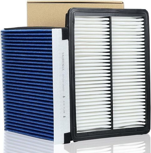 Engine & Cabin Air Filter Kit with Activated Carbon, Fit for 2020 2021 2022 2023 2024 2025 Kia Telluride 3.8L, 2019-2020 Hyundai Santa Fe 2.0L/2.4L, Replace 97133J5000, 28113A9100, WP10367, 971333M000 in Saudi Arabia