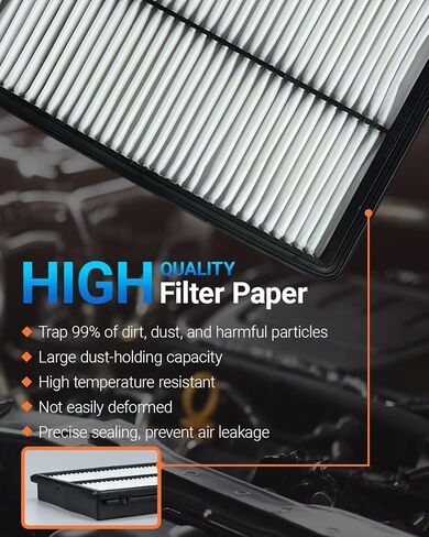 Engine & Cabin Air Filter Kit with Activated Carbon, Fit for 2020 2021 2022 2023 2024 2025 Kia Telluride 3.8L, 2019-2020 Hyundai Santa Fe 2.0L/2.4L, Replace 97133J5000, 28113A9100, WP10367, 971333M000 in Saudi Arabia