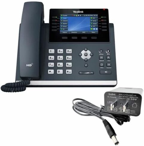 Yealink T46U IP Phone - Power Adapters Included - 1 Year Manufacturer Warranty - Unlocked can be Used with Any VoIP Provider (Renewed) in Saudi Arabia