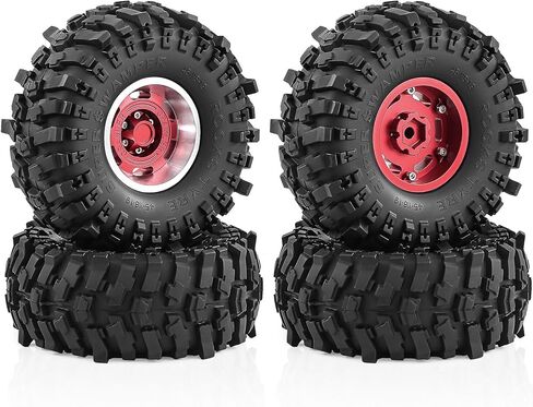 عجلات وإطارات Beadlock 1.9 بوصة لـ 1/10 RC Crawler TRX4 Axai1 SCX10 SCX10 III 90046 D90،1.9 عجلات RC 1.9 إطارات Beadlock إطارات RC، 4 عبوات (برونزية) in Kuwait