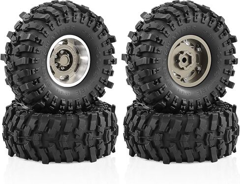 عجلات وإطارات Beadlock 1.9 بوصة لـ 1/10 RC Crawler TRX4 Axai1 SCX10 SCX10 III 90046 D90،1.9 عجلات RC 1.9 إطارات Beadlock إطارات RC، 4 عبوات (برونزية) in Kuwait