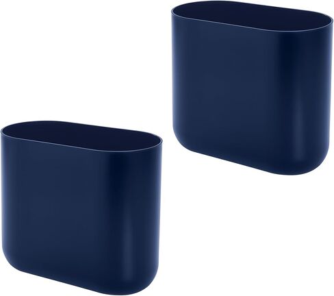 iDesign Cade Oval Slim Trash, Compact Waste Basket Garbage Can for Bathroom, Bedroom, Home Office, Dorm, College, Matte Gray in Kuwait