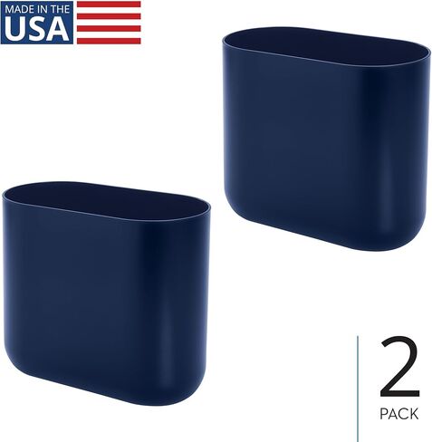 iDesign Cade Oval Slim Trash, Compact Waste Basket Garbage Can for Bathroom, Bedroom, Home Office, Dorm, College, Matte Gray in Kuwait