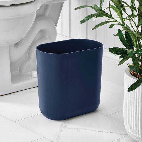 iDesign Cade Oval Slim Trash, Compact Waste Basket Garbage Can for Bathroom, Bedroom, Home Office, Dorm, College, Matte Gray in Kuwait