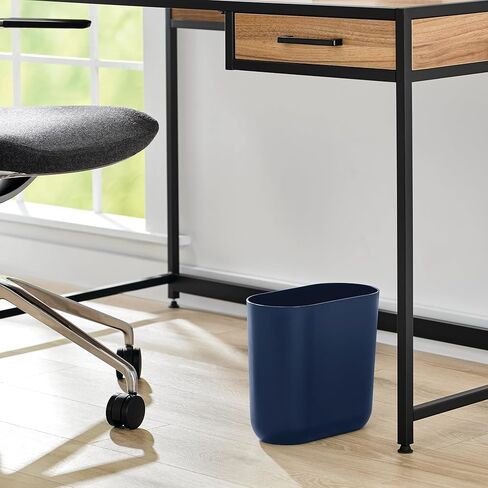 iDesign Cade Oval Slim Trash, Compact Waste Basket Garbage Can for Bathroom, Bedroom, Home Office, Dorm, College, Matte Gray in Kuwait