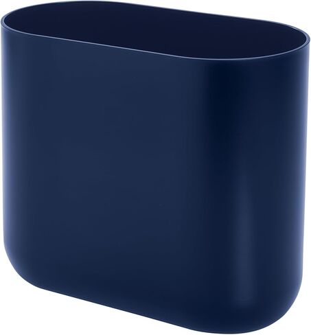 iDesign Cade Oval Slim Trash, Compact Waste Basket Garbage Can for Bathroom, Bedroom, Home Office, Dorm, College, Matte Gray in Kuwait