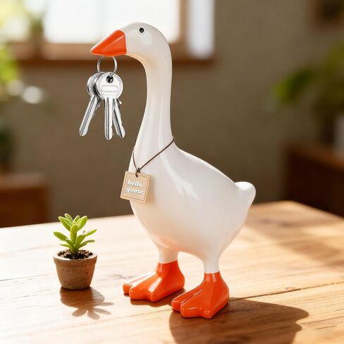 Premium Desk Goose Statue-Resin Desktop Goose With Magnetic Beak Used for key storage,I nteresting Office Mini Table Goose Decoration, Suitable For Bathroom, Kitchen,Dormitory, Mini Garden Decoration in Saudi Arabia