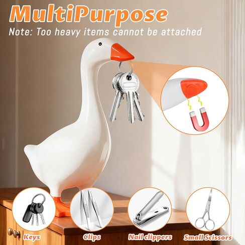 Premium Desk Goose Statue-Resin Desktop Goose With Magnetic Beak Used for key storage,I nteresting Office Mini Table Goose Decoration, Suitable For Bathroom, Kitchen,Dormitory, Mini Garden Decoration in Saudi Arabia
