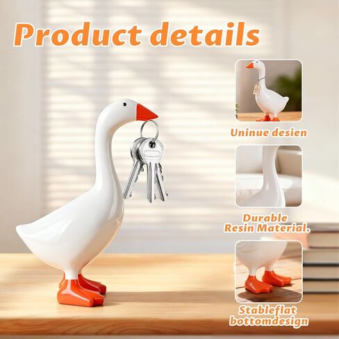 Premium Desk Goose Statue-Resin Desktop Goose With Magnetic Beak Used for key storage,I nteresting Office Mini Table Goose Decoration, Suitable For Bathroom, Kitchen,Dormitory, Mini Garden Decoration in Saudi Arabia