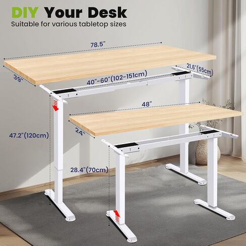 farexon Dual Motor Electric Standing Desk Frame with Cable Management Tray, Wheels & Hooks, Heavy Duty Stand Up Desk Legs Dual-Beam Frame,265 lbs Capacity up to 78" x 40" Tops (Black Frame Only) in Saudi Arabia