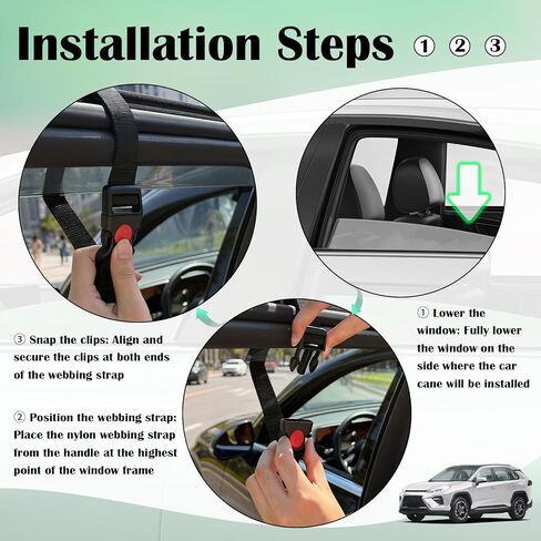2PCS Adjustable Car Door Handle,2026 New Car Handle Assist with Non-Slip Handles & Locking Buckle,Portable & Detachable Vehicle Support Handles for Most Trucks,SUVs in Saudi Arabia