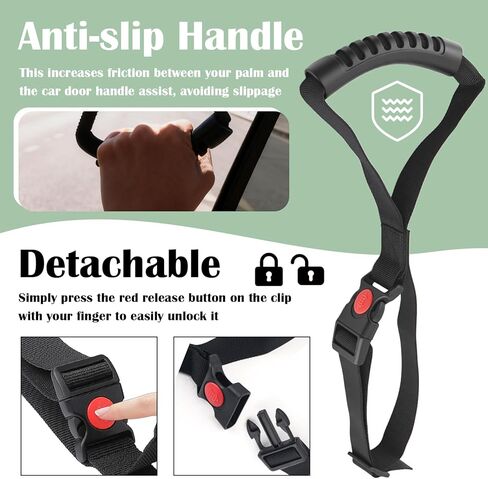 2PCS Adjustable Car Door Handle,2026 New Car Handle Assist with Non-Slip Handles & Locking Buckle,Portable & Detachable Vehicle Support Handles for Most Trucks,SUVs in Saudi Arabia