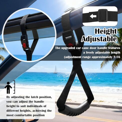 2PCS Adjustable Car Door Handle,2026 New Car Handle Assist with Non-Slip Handles & Locking Buckle,Portable & Detachable Vehicle Support Handles for Most Trucks,SUVs in Saudi Arabia