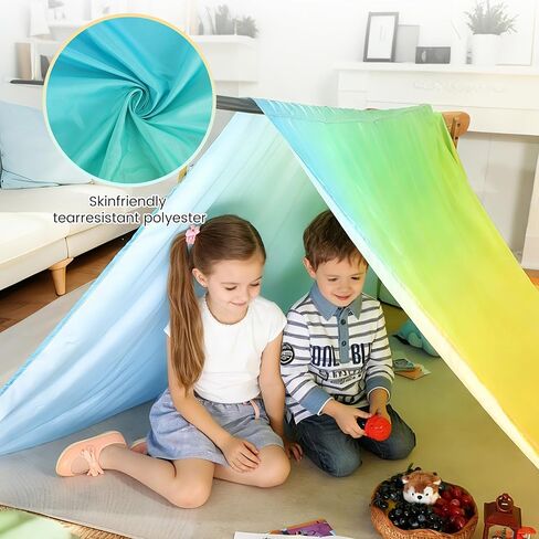 Magic Fort Building Kit for Kids Indoor/Outdoor - Portable Playhouse Play Tent Fort,Blanket Fort Making Kit for Kids with CPC Certification, Large Lightweight Girls/Boys Toys Ages 4-8 8-12 in Saudi Arabia