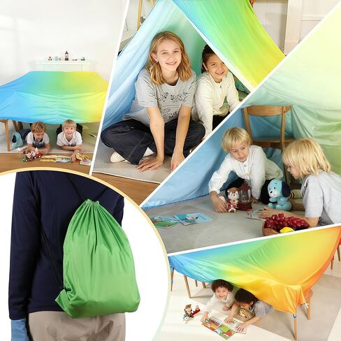 Magic Fort Building Kit for Kids Indoor/Outdoor - Portable Playhouse Play Tent Fort,Blanket Fort Making Kit for Kids with CPC Certification, Large Lightweight Girls/Boys Toys Ages 4-8 8-12 in Saudi Arabia