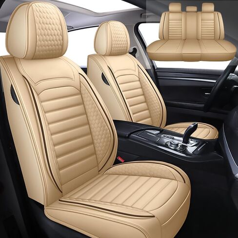 أغطية مقاعد السيارة الجلدية لسيارة Nissan Rogue 2025، أغطية مقاعد السيارة مجموعة كاملة، أغطية مقاعد مع الأمان، غطاء مقعد مقاوم للماء متوافق مع وسادة هوائية (5 قطع قضبان سوداء وحمراء قياسية) in Kuwait