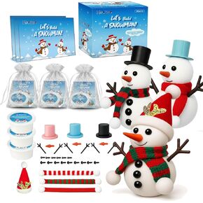 Christmas Crafts Snowman Kit with Cards, 12-Pack DIY Snowman Craft Kit for Kids, Creative Modeling Clay Build a Snowman Making Kit for Classroom Xmas Activities, Stocking Stuffers, Kids Toys Favors in Saudi Arabia