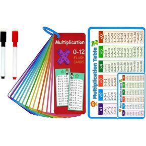 0-12 بطاقات فلاش الضرب، بطاقات فلاش مخطط جدول أوقات الضرب، مخطط جدول مرات الضرب، الرياضيات التعليمية الممتعة للصفوف الأولى والثانية والثالثة in Kuwait