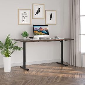 مكتب قائم كهربائي من Value Lift It - مقاس 60 بوصة × 24 بوصة ارتفاع قابل للتعديل 28 بوصة - 46 بوصة، تحكم باللمس، سطح علوي من الفحم، إطار أسود in Kuwait