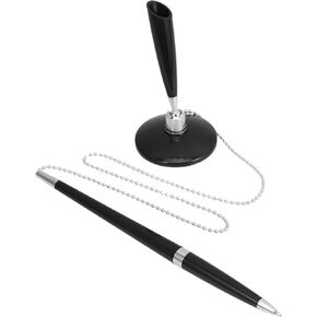 Healifty Hotel Desktop Ballpoint Pen with Adhesive Base and Chain Smooth Writing Signature Pen for Office Bank and Reception Desk Use Easy Refill Replacement in Kuwait