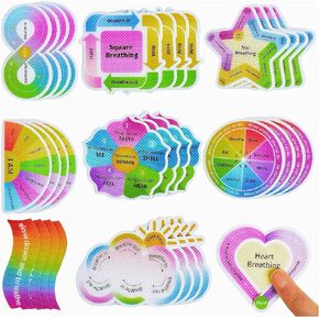36 Pcs Diamond-Textured Sensory Stickers Calm Strips for Anxiety Relief at Classroom & Office, with Breathing Guides, Easy Removal and Waterproof in Saudi Arabia