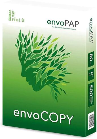 ورق متعدد الأغراض معاد تدويره بنسبة 100% من envoCopy TreeFree، مقاس 8.5 بوصة × 11 بوصة، 20 رطلاً، أبيض، 500 ورقة/ريم، 5 رزمة in Kuwait