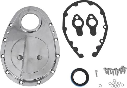 Timing Chain Cover for Chevy SBC Small Block 265 283 305 327 350 383 Engines Polished Aluminum Timing Chain Cover Kit with Gaskets and Bolts in Saudi Arabia