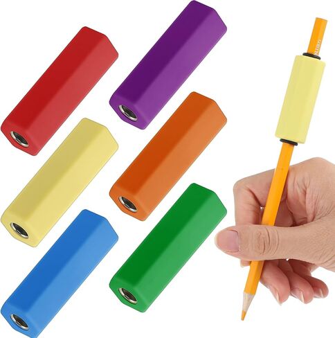 6 Pcs Pencil Weights 1.5 oz Colorful Silicone Handwriting Aid Kit for Children Writing Weighted Pencil Holder Tool for Kids Handwriting Autism Learning(Red, Yellow, Blue, Green, Pink, Purple) in Saudi Arabia