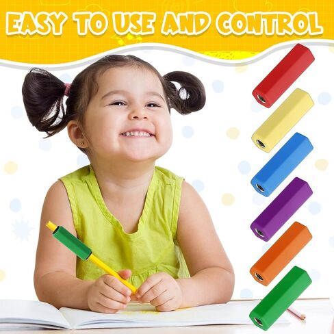 6 Pcs Pencil Weights 1.5 oz Colorful Silicone Handwriting Aid Kit for Children Writing Weighted Pencil Holder Tool for Kids Handwriting Autism Learning(Red, Yellow, Blue, Green, Pink, Purple) in Saudi Arabia