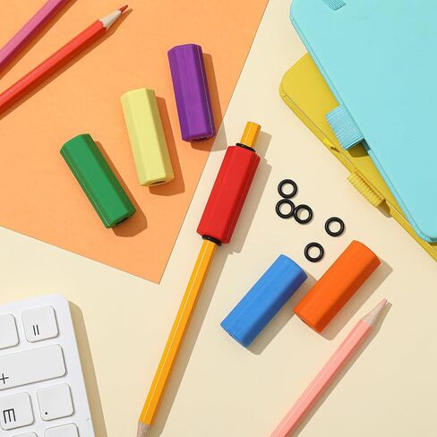 6 Pcs Pencil Weights 1.5 oz Colorful Silicone Handwriting Aid Kit for Children Writing Weighted Pencil Holder Tool for Kids Handwriting Autism Learning(Red, Yellow, Blue, Green, Pink, Purple) in Saudi Arabia
