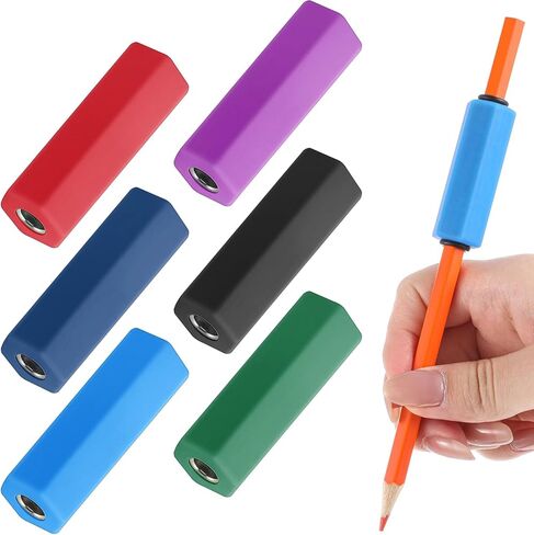6 Pcs Pencil Weights 1.5 oz Colorful Silicone Handwriting Aid Kit for Children Writing Weighted Pencil Holder Tool for Kids Handwriting Autism Learning(Red, Yellow, Blue, Green, Pink, Purple) in Saudi Arabia