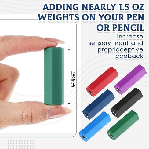 6 Pcs Pencil Weights 1.5 oz Colorful Silicone Handwriting Aid Kit for Children Writing Weighted Pencil Holder Tool for Kids Handwriting Autism Learning(Red, Yellow, Blue, Green, Pink, Purple) in Saudi Arabia