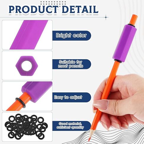 6 Pcs Pencil Weights 1.5 oz Colorful Silicone Handwriting Aid Kit for Children Writing Weighted Pencil Holder Tool for Kids Handwriting Autism Learning(Red, Yellow, Blue, Green, Pink, Purple) in Saudi Arabia