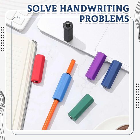6 Pcs Pencil Weights 1.5 oz Colorful Silicone Handwriting Aid Kit for Children Writing Weighted Pencil Holder Tool for Kids Handwriting Autism Learning(Red, Yellow, Blue, Green, Pink, Purple) in Saudi Arabia
