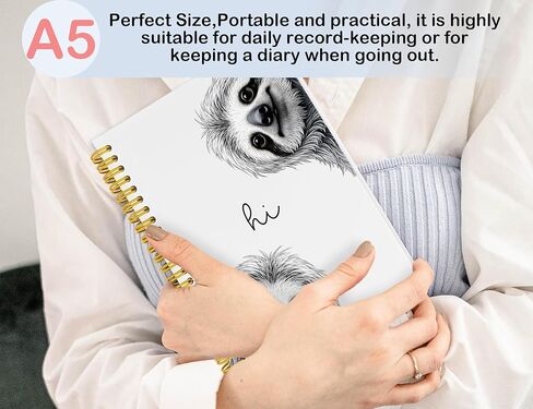 Sloth Notebook Journal,Sloth Gifts for Girls,Cute Animal Notebook Journal for School Women Teen Girls Kids,Hardcover Spiral Notebooks for Work Notes Journaling,5.5x8.3 Inch in Saudi Arabia