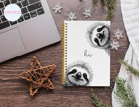 Sloth Notebook Journal,Sloth Gifts for Girls,Cute Animal Notebook Journal for School Women Teen Girls Kids,Hardcover Spiral Notebooks for Work Notes Journaling,5.5x8.3 Inch in Saudi Arabia