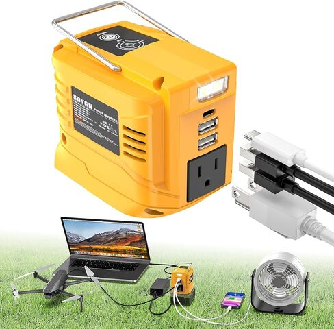 Power Inverter for Makita 18V Battery: Portable Power Supply Inverter Convert - 200W DC 18V to AC 110V~120V Battery Powered Outlet with 2 USB&AC&Type-C Phone Charger Power Station in Kuwait