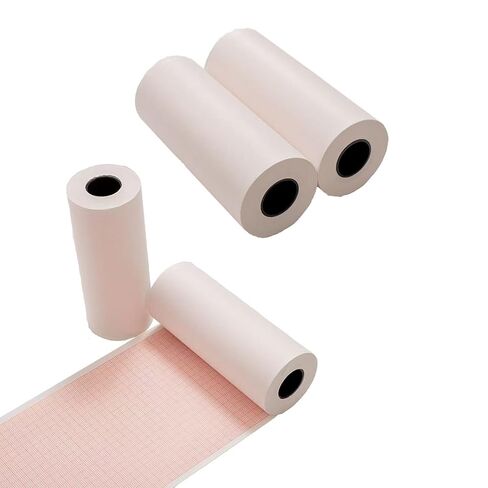 Fuyatina 4 Rolls Thermal Paper Only Fits for LIFEPAK 15 and LIFEPAK 35 Printer, Each Roll Size 100 mm x 20 meters, Red Grid in One Side, The Other Side Blank, Premium Thermal EKG Paper in Saudi Arabia