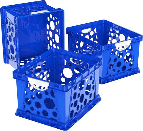 Storex Premium File Crate with Handle Cutouts – Letter and Legal Document and Folder Storage, Assorted Colors, 3-Pack (61797A03C) in Saudi Arabia