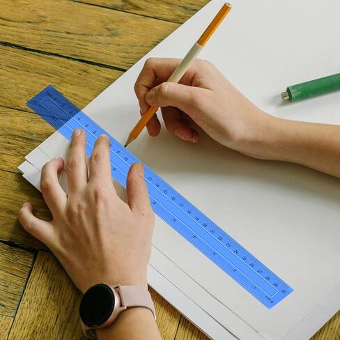 4 عبوات مسطرة شفافة ملونة، مساطر بلاستيكية مقاس 12 بوصة، مجموعة مساطر مترية بألوان متنوعة للمدرسة والمكتب والفصول الدراسية (4) in Kuwait