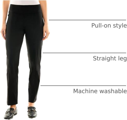 Zac & Rachel Women's Millennium Fabric Pull-On Slim Leg Pant, Heathered Cream, 16 in Kuwait