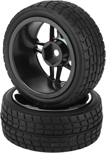 VGEBY 2pcs 1/10 RC Truck Rubber Tire Wheel Tyre for Racing On Road Car (Black) in Saudi Arabia