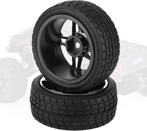 VGEBY 2pcs 1/10 RC Truck Rubber Tire Wheel Tyre for Racing On Road Car (Black) in Saudi Arabia